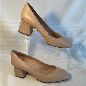 J. Crew Cream Heels Classic Block Pumps